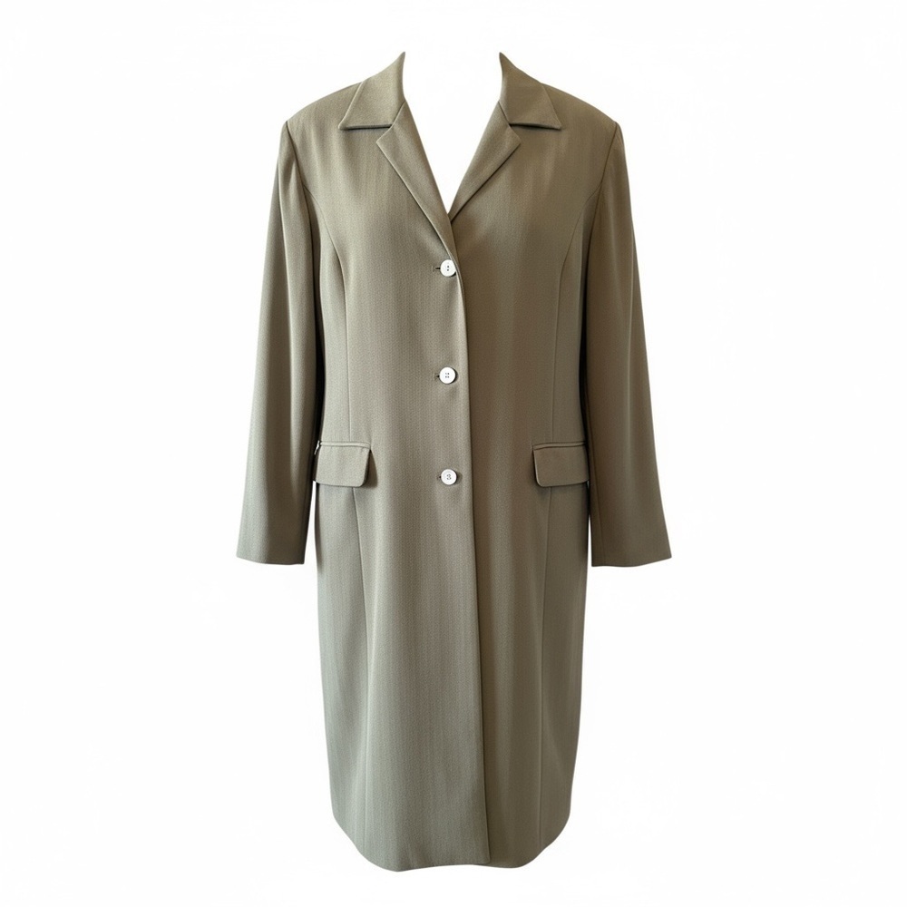 Due Per Due Plus Size  Women's Olive Green Long Jacket